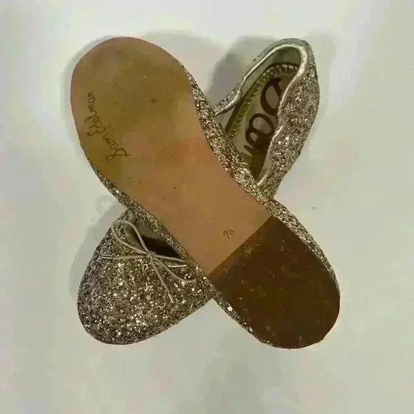 Sam Edelman Felicia Ballet Slippers Glitter Leather Women Size 7.5 - Picture 5 of 6